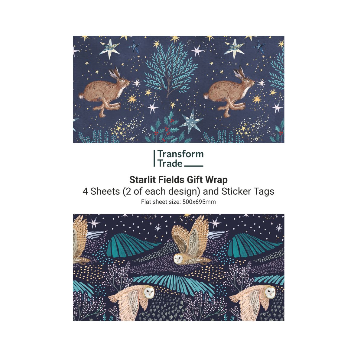 Starlit Fields Gift Wrap (4 sheets) x 1 unit