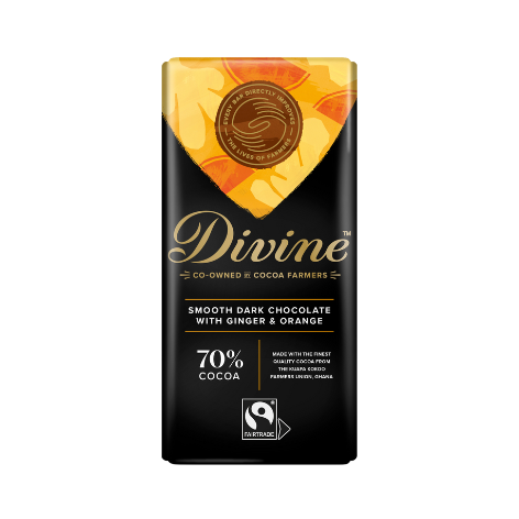 Dark Chocolate with Ginger and Orange (90g)