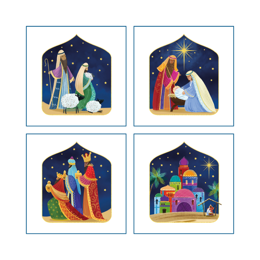 Nativity Christmas Card Set (4 designs - pack of 20)