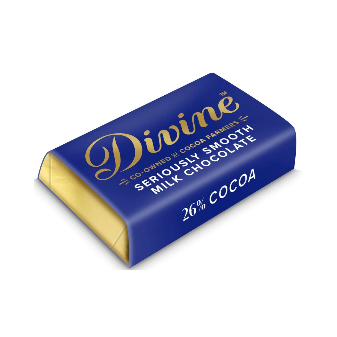 Divine milk chocolate mini bar packaging on a white background