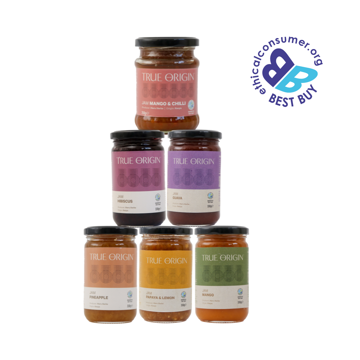 Set of True Origin Jams with a 'Best Buy' label on a white background.