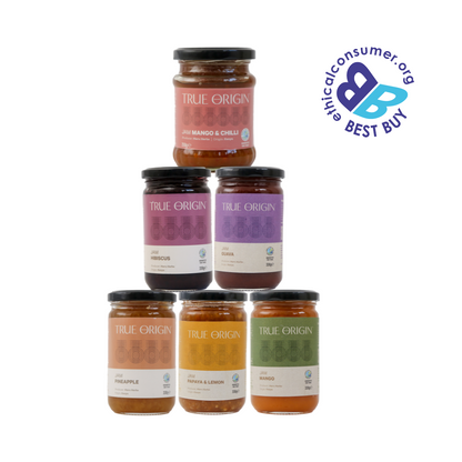 Set of True Origin Jams with a 'Best Buy' label on a white background.