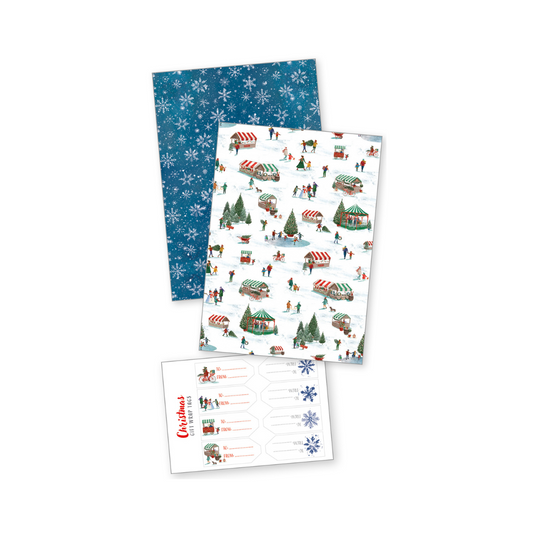 Christmas Village Wrapping Paper (4 sheets)