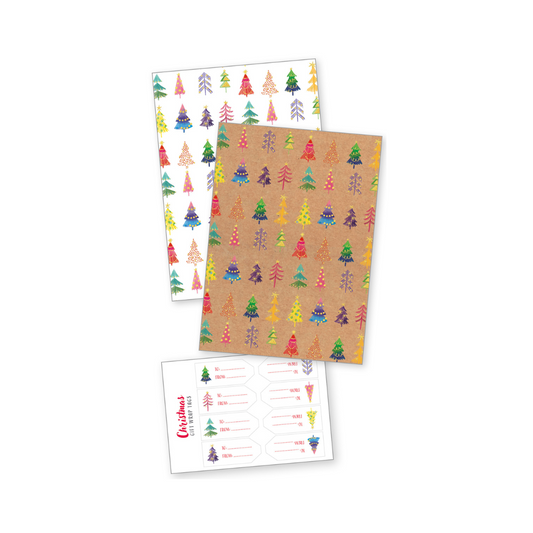 Christmas Trees Wrapping Paper (4 sheets)