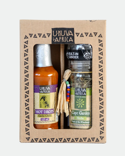 Garlic Chilli Hot Drops & Herbs Grinder Gift Set